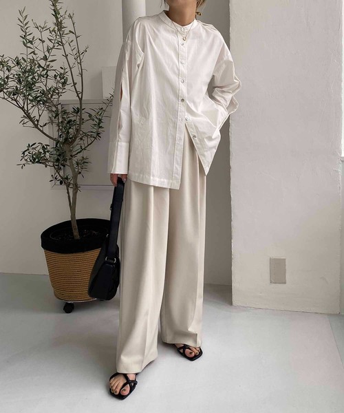 CAPRICIEUX LE'MAGE（カプリシューレマージュ）の「ボタンスリットシャツ（シャツ/ブラウス・レディース・ブルー/ホワイト/ネイビー・FREE）」の8枚目の写真