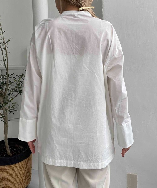 CAPRICIEUX LE'MAGE（カプリシューレマージュ）の「ボタンスリットシャツ（シャツ/ブラウス・レディース・ブルー/ホワイト/ネイビー・FREE）」の18枚目の写真