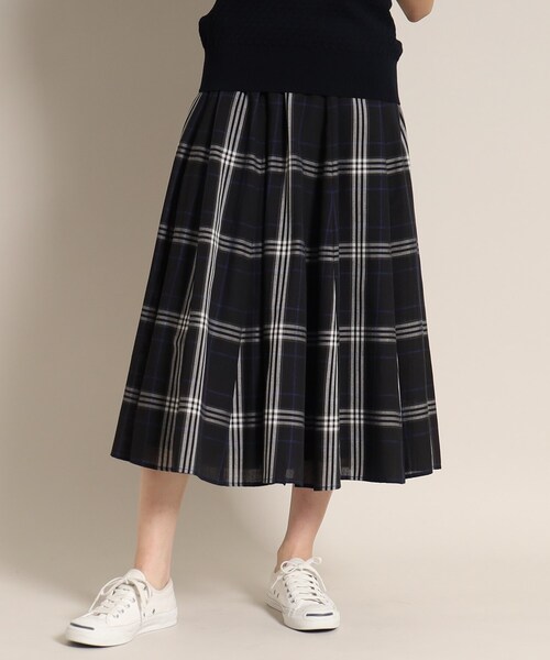 Dessin（デッサン）の「◆【新色登場・ウエストゴム】映えチェック/ストライプスカート<XS~L>（スカート・レディース・グリーン系その他3/ネイビー系7/レッド系3/イエロー系1/ガンメタ/モスグリーン系1/ブルー系1/ホワイト系5・00/03/01/02）」の5枚目の写真