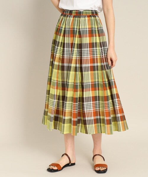 Dessin（デッサン）の「◆【新色登場・ウエストゴム】映えチェック/ストライプスカート<XS~L>（スカート・レディース・グリーン系その他3/ネイビー系7/レッド系3/イエロー系1/ガンメタ/モスグリーン系1/ブルー系1/ホワイト系5・00/03/01/02）」の7枚目の写真