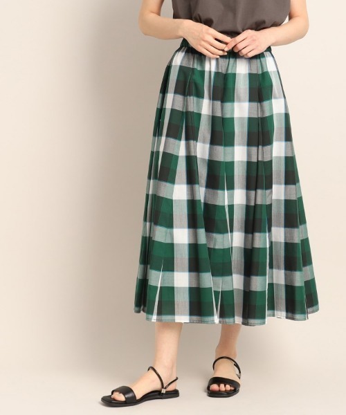 Dessin（デッサン）の「◆【新色登場・ウエストゴム】映えチェック/ストライプスカート<XS~L>（スカート・レディース・グリーン系その他3/ネイビー系7/レッド系3/イエロー系1/ガンメタ/モスグリーン系1/ブルー系1/ホワイト系5・00/03/01/02）」の4枚目の写真