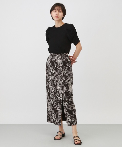 A part by（アパートバイ）の「ハナガラナロースカート（スカート・レディース・ベージュ/ブラック・FREE）」の5枚目の写真