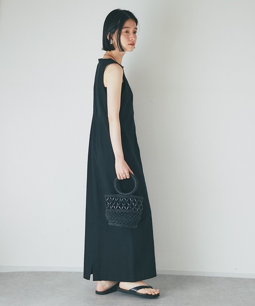 RIVE DROITE（リヴドロワ）の「MONN.:.(モン)/LINENワンピース（ワンピース・レディース・ベージュ/ブラック・FREE）」の7枚目の写真