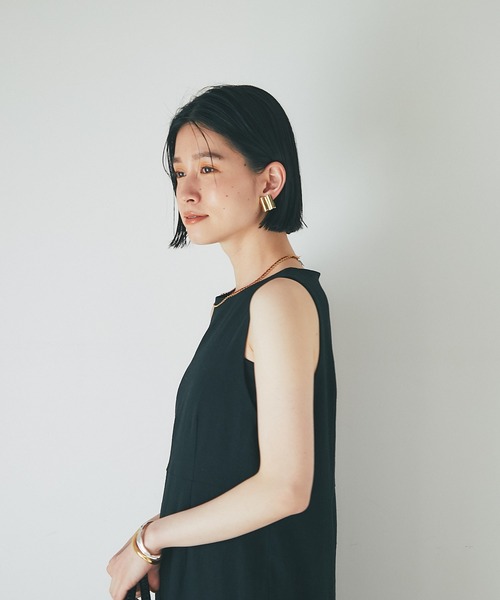 RIVE DROITE（リヴドロワ）の「MONN.:.(モン)/LINENワンピース（ワンピース・レディース・ベージュ/ブラック・FREE）」の4枚目の写真