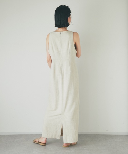 RIVE DROITE（リヴドロワ）の「MONN.:.(モン)/LINENワンピース（ワンピース・レディース・ベージュ/ブラック・FREE）」の11枚目の写真