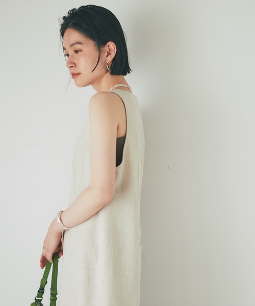 RIVE DROITE（リヴドロワ）の「MONN.:.(モン)/LINENワンピース（ワンピース・レディース・ベージュ/ブラック・FREE）」の13枚目の写真