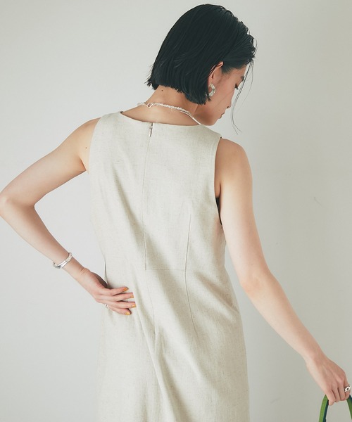 RIVE DROITE（リヴドロワ）の「MONN.:.(モン)/LINENワンピース（ワンピース・レディース・ベージュ/ブラック・FREE）」の15枚目の写真