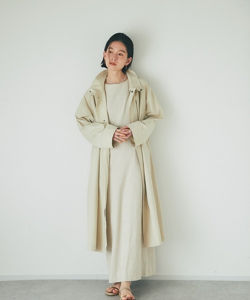 RIVE DROITE（リヴドロワ）の「MONN.:.(モン)/LINENワンピース（ワンピース・レディース・ベージュ/ブラック・FREE）」の9枚目の写真