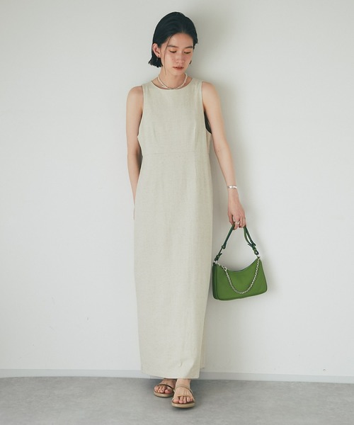 RIVE DROITE（リヴドロワ）の「MONN.:.(モン)/LINENワンピース（ワンピース・レディース・ベージュ/ブラック・FREE）」の17枚目の写真