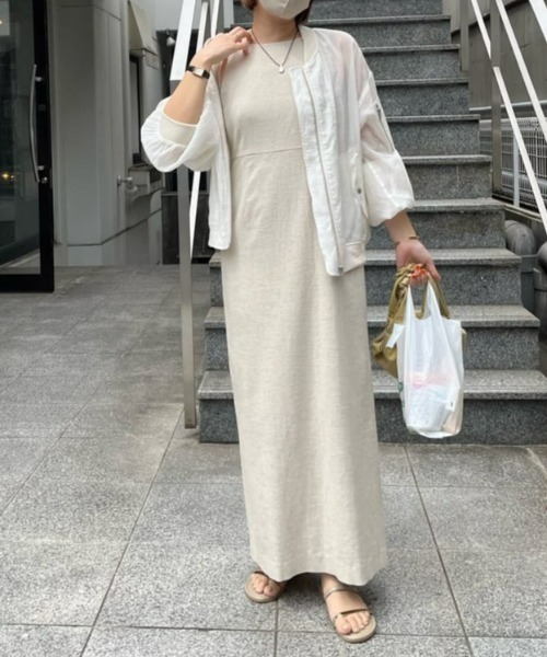 RIVE DROITE（リヴドロワ）の「MONN.:.(モン)/LINENワンピース（ワンピース・レディース・ベージュ/ブラック・FREE）」の19枚目の写真