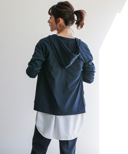 for/c（フォーシー）の「UV＆COOLフロントポケットZIPパーカー【サスティナブル】（パーカー・レディース・ネイビー/ブラック/ライトベージュ/アイボリー/ラベンダー・M/L/LL）」の11枚目の写真
