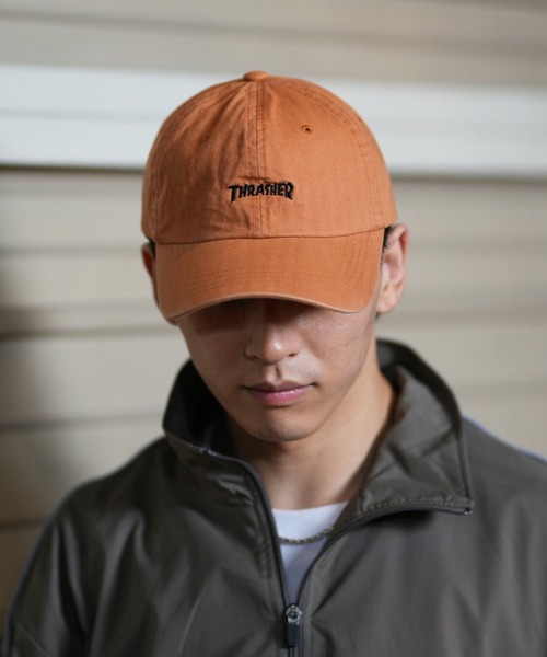 THRASHER（スラッシャー）の「THRASHER/スラッシャー キャップ 6パネル 刺繍ロゴ THR-C01KX（キャップ・メンズ・ホワイト/ブラック×ブラック/オレンジ・FREE）」の8枚目の写真