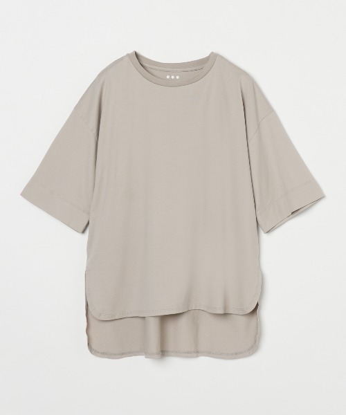 three dots(スリードッツ)の「スーパーファイン クルーネックTシャツ(Tシャツ/カットソー・レディース・グレー系その他/ホワイト・SMALL)」の3枚目の写真