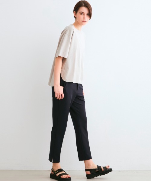 three dots(スリードッツ)の「スーパーファイン クルーネックTシャツ(Tシャツ/カットソー・レディース・グレー系その他/ホワイト・SMALL)」の12枚目の写真