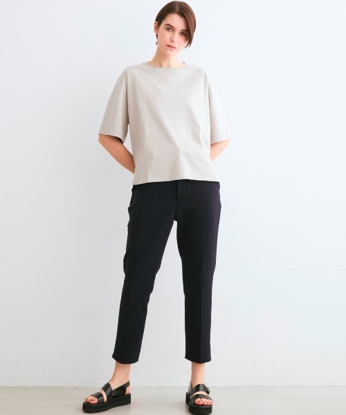three dots(スリードッツ)の「スーパーファイン クルーネックTシャツ(Tシャツ/カットソー・レディース・グレー系その他/ホワイト・SMALL)」の13枚目の写真