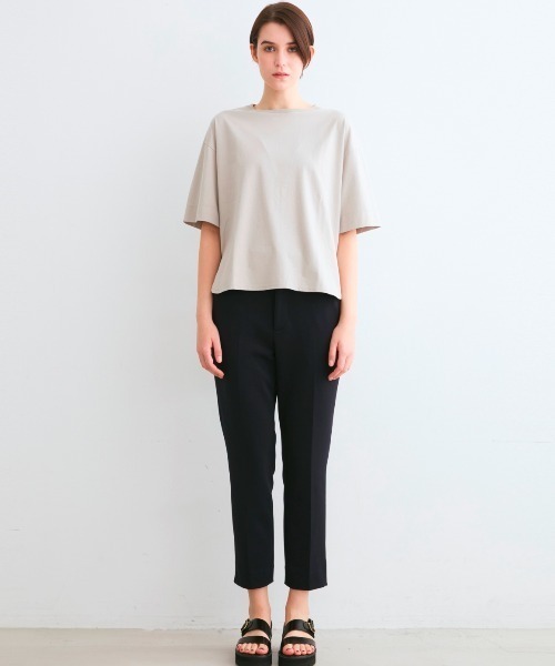 three dots(スリードッツ)の「スーパーファイン クルーネックTシャツ(Tシャツ/カットソー・レディース・グレー系その他/ホワイト・SMALL)」の14枚目の写真