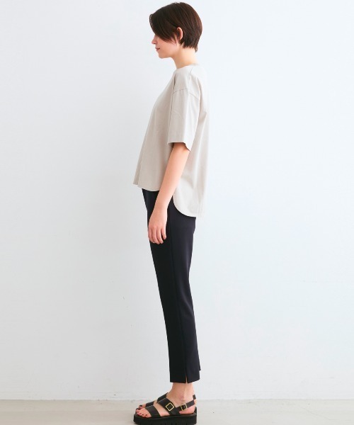 three dots(スリードッツ)の「スーパーファイン クルーネックTシャツ(Tシャツ/カットソー・レディース・グレー系その他/ホワイト・SMALL)」の15枚目の写真