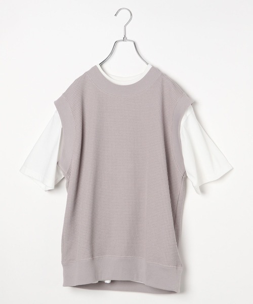 GLOBAL WORK(グローバルワーク)の「ワッフルベストSET/AND YUA ANY/ 162774(その他トップス・キッズ・ブラック/ベージュ・160cm/150cm)」の7枚目の写真