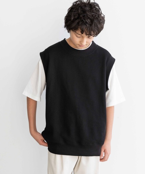 GLOBAL WORK(グローバルワーク)の「ワッフルベストSET/AND YUA ANY/ 162774(その他トップス・キッズ・ブラック/ベージュ・160cm/150cm)」の19枚目の写真