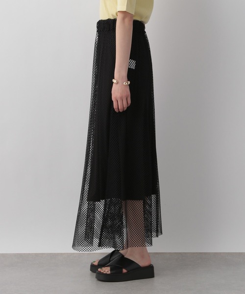LOWRYS FARM（ローリーズファーム）の「メッシュフレアスカート　196323（スカート・レディース・ホワイト/ブラウン/ブラック/チャコールグレー・FREE）」の18枚目の写真