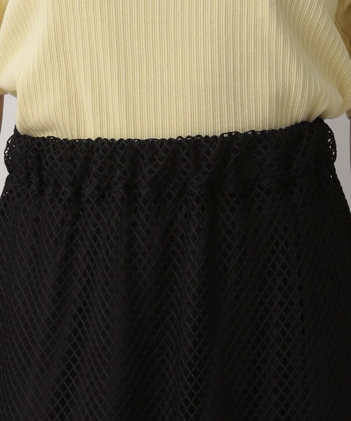 LOWRYS FARM（ローリーズファーム）の「メッシュフレアスカート　196323（スカート・レディース・ホワイト/ブラウン/ブラック/チャコールグレー・FREE）」の15枚目の写真