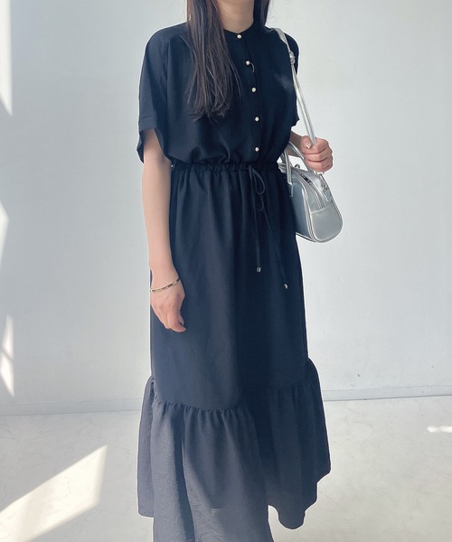 AS KNOW AS plus(アズノゥアズプラス)の「〇マッキンタックと釦ワンピース(ワンピース・レディース・ベージュ系/グリーン系/ブルー系/ブラック/ブラック系その他/ブラック系/グリーン系その他/ブルー系その他・FREE)」の22枚目の写真