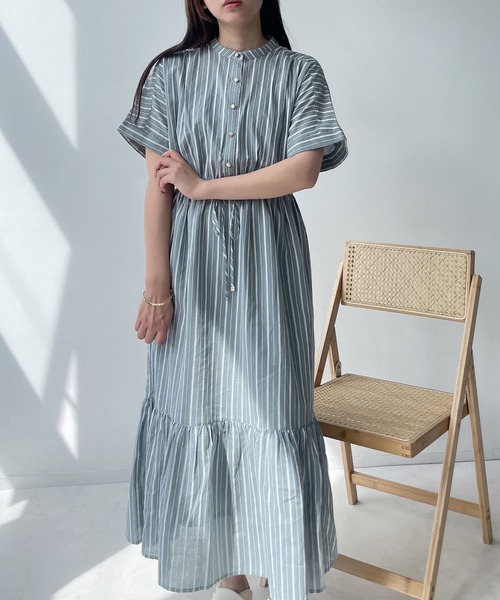 AS KNOW AS plus(アズノゥアズプラス)の「〇マッキンタックと釦ワンピース(ワンピース・レディース・ベージュ系/グリーン系/ブルー系/ブラック/ブラック系その他/ブラック系/グリーン系その他/ブルー系その他・FREE)」の11枚目の写真