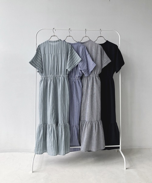 AS KNOW AS plus(アズノゥアズプラス)の「〇マッキンタックと釦ワンピース(ワンピース・レディース・ベージュ系/グリーン系/ブルー系/ブラック/ブラック系その他/ブラック系/グリーン系その他/ブルー系その他・FREE)」の19枚目の写真