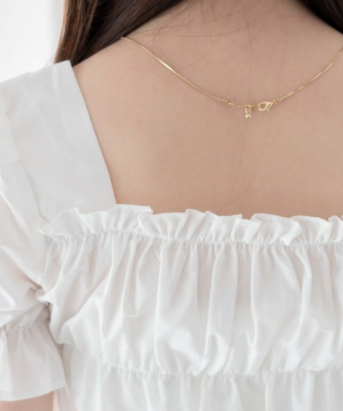 WEGO（ウィゴー）の「WEGO/シャーリングブラウス（シャツ/ブラウス・レディース・ホワイト/ブラック・FREE）」の9枚目の写真