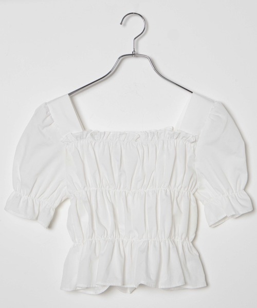 WEGO（ウィゴー）の「WEGO/シャーリングブラウス（シャツ/ブラウス・レディース・ホワイト/ブラック・FREE）」の18枚目の写真