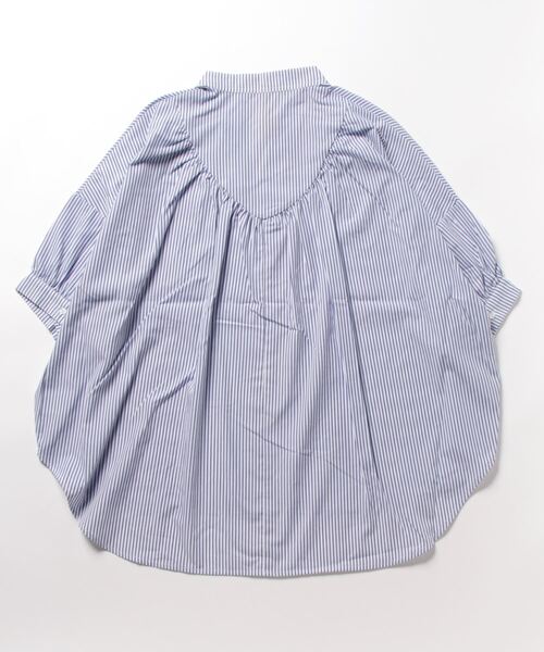 Q（キュー）の「BACKギャザースキッパーシャツ（シャツ/ブラウス・レディース・アイボリー/ブルー系・MEDIUM）」の5枚目の写真