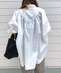 Q | BACKギャザースキッパーシャツ(シャツ/ブラウス)