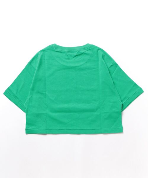 SPINNS(スピンズ)の「バンド風ヒッピーデザイン ショート丈半袖Tシャツ(Tシャツ/カットソー・レディース・スミクロ/オフホワイト/グリーン/ベージュ・ONESIZE)」の16枚目の写真