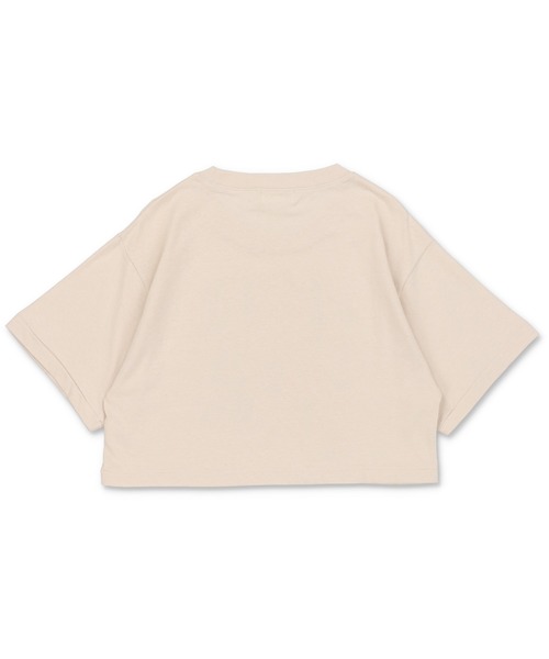 SPINNS(スピンズ)の「バンド風ヒッピーデザイン ショート丈半袖Tシャツ(Tシャツ/カットソー・レディース・スミクロ/オフホワイト/グリーン/ベージュ・ONESIZE)」の7枚目の写真
