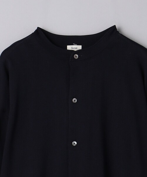 Scye（サイ）の「＜SCYE＞ 16ゲージ バンドカラー シャツ（シャツ/ブラウス・メンズ・ダークグレー/ネイビー・38/40）」の4枚目の写真
