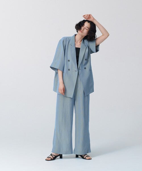 GALLEST（ギャレスト）の「【BAILA6月号掲載】エシカルシャンブレーワイドパンツ（その他パンツ・レディース・チャコール/ブルー系8・40/38/36）」の3枚目の写真