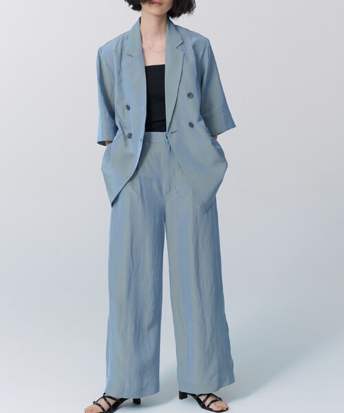 GALLEST（ギャレスト）の「【BAILA6月号掲載】エシカルシャンブレーワイドパンツ（その他パンツ・レディース・チャコール/ブルー系8・40/38/36）」の6枚目の写真