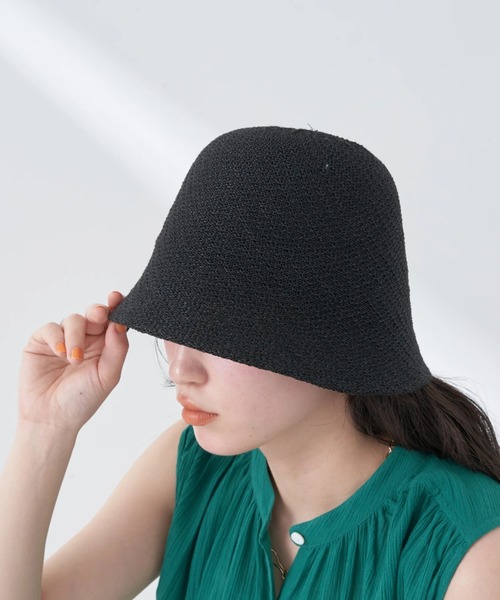 earth music&ecology(アースミュージックアンドエコロジー)の「ベルサーモハット(ハット・レディース・ライトイエロー/ブラック/グレイッシュベージュ・FREE)」の2枚目の写真
