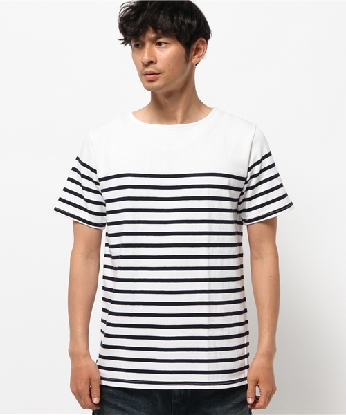 OUTLET(アウトレット)の「【Ciaopanic】度詰メ天竺バスクシャツ半袖(Tシャツ/カットソー・メンズ・ホワイト・MEDIUM/LARGE)」の2枚目の写真