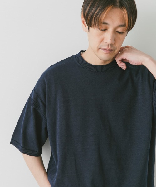 URBAN RESEARCH DOORS(アーバンリサーチドアーズ)の「ガンジー風ニットプルオーバー(ニット/セーター・メンズ・ネイビー/モカ/ライトベージュ・MEDIUM/LARGE)」の3枚目の写真