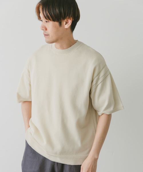 URBAN RESEARCH DOORS(アーバンリサーチドアーズ)の「ガンジー風ニットプルオーバー(ニット/セーター・メンズ・ネイビー/モカ/ライトベージュ・MEDIUM/LARGE)」の13枚目の写真