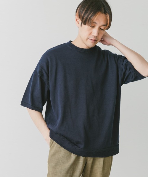 URBAN RESEARCH DOORS(アーバンリサーチドアーズ)の「ガンジー風ニットプルオーバー(ニット/セーター・メンズ・ネイビー/モカ/ライトベージュ・MEDIUM/LARGE)」の15枚目の写真
