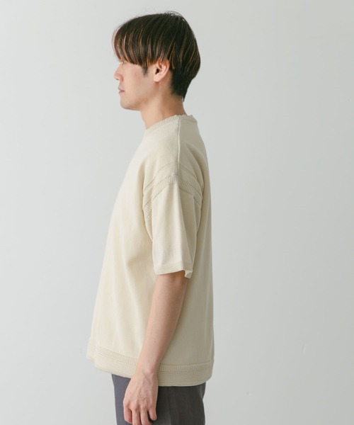 URBAN RESEARCH DOORS(アーバンリサーチドアーズ)の「ガンジー風ニットプルオーバー(ニット/セーター・メンズ・ネイビー/モカ/ライトベージュ・MEDIUM/LARGE)」の7枚目の写真