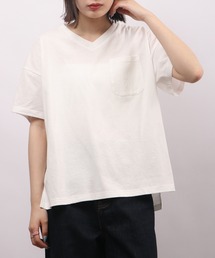 spiritoso ポケット付き Vネック 半袖Tシャツ(無地)