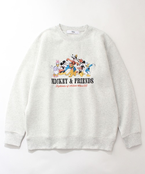 Disney（ディズニー）の「【Disney/ディズニー】アートワークデザイン 裏起毛  刺繍クルー スウェットトレーナー（スウェット・レディース・グリーン/オートミール/レンガ/ライトパープル・M/L）」の2枚目の写真