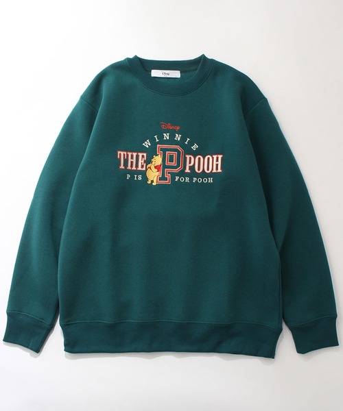 319☆ディズニー☆スウェットトレーナー☆プーさん☆キャラクター刺繍☆2XL相当 Disney トレーナー スウェット Disney（ディズニー）101匹わん