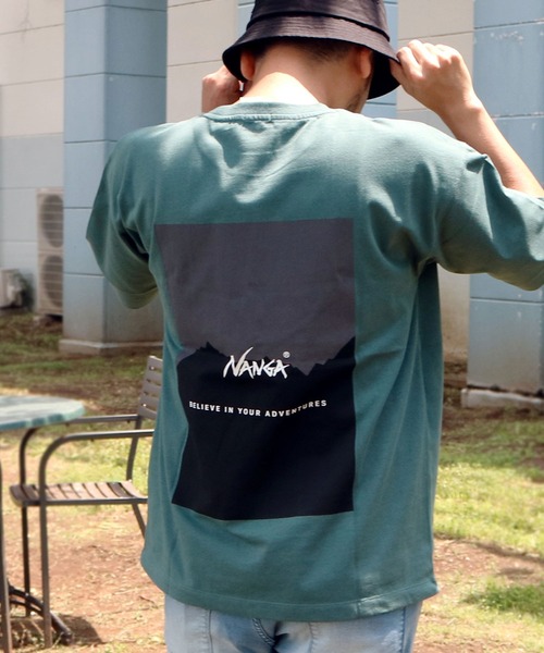 NANGA(ナンガ)の「NANGA×GrandPARK/ナンガ×グランドパーク別注バックプリントTシャツ(Tシャツ/カットソー・メンズ・グレー/グリーン/ブラック/ホワイト/ネイビー・MEDIUM/LARGE/X-LARGE)」の4枚目の写真