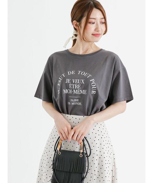 Te chichi(テチチ)の「アーチロゴTシャツ(Tシャツ/カットソー・レディース・ブラック/ブルー/チャコールグレー・F)」の2枚目の写真