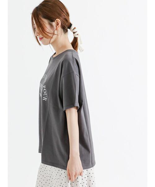 Te chichi(テチチ)の「アーチロゴTシャツ(Tシャツ/カットソー・レディース・ブラック/ブルー/チャコールグレー・F)」の9枚目の写真