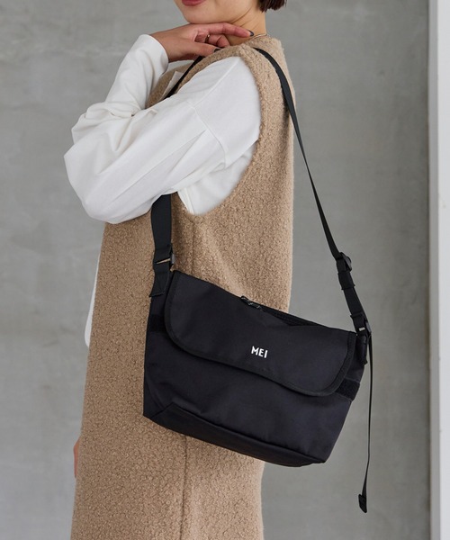 MEI（メイ）の「【MEI/メイ】メッセンジャーバッグ（メッセンジャーバッグ・レディース・ブラック/ベージュ・F）」の12枚目の写真